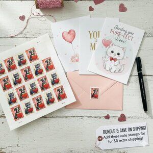 19 USPS Love Puppies & Kittens USA USPS Collectible Forever Stamps Partial Sheet
